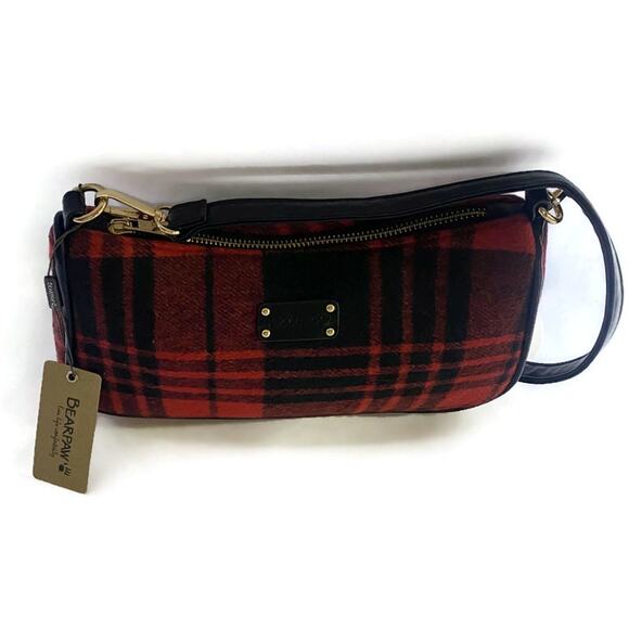 Bearpaw Flannel Purse Small Handbag Over the Shoulder Red and Black Plaid NWT - Picture 9 of 9